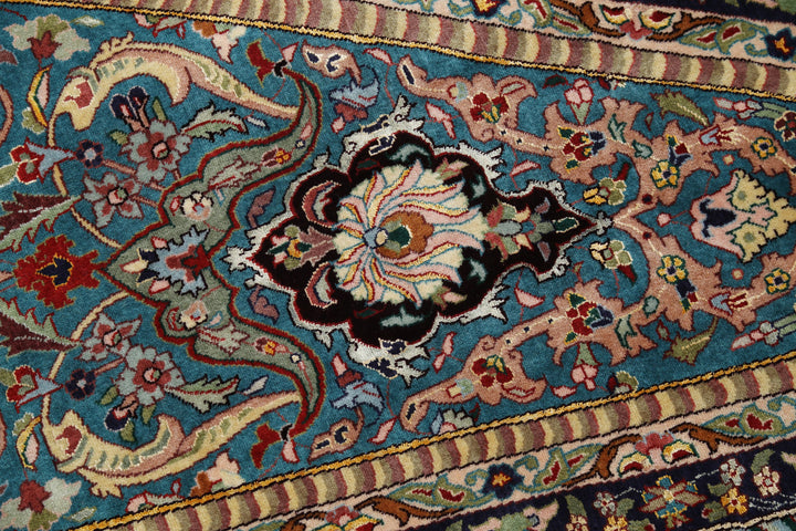 Hand Knotted Masterpiece Persian Tabriz Fine Wool & Silk Rug 9' 8" x 13' 4" - No. AT69303