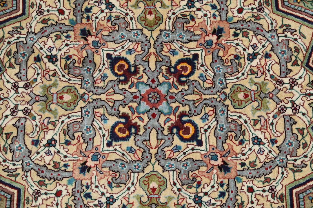 Hand Knotted Masterpiece Persian Tabriz Fine Wool & Silk Rug 9' 8" x 13' 4" - No. AT69303