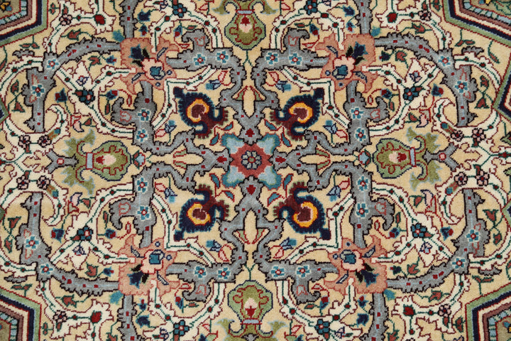 Hand Knotted Masterpiece Persian Tabriz Fine Wool & Silk Rug 9' 8" x 13' 4" - No. AT69303