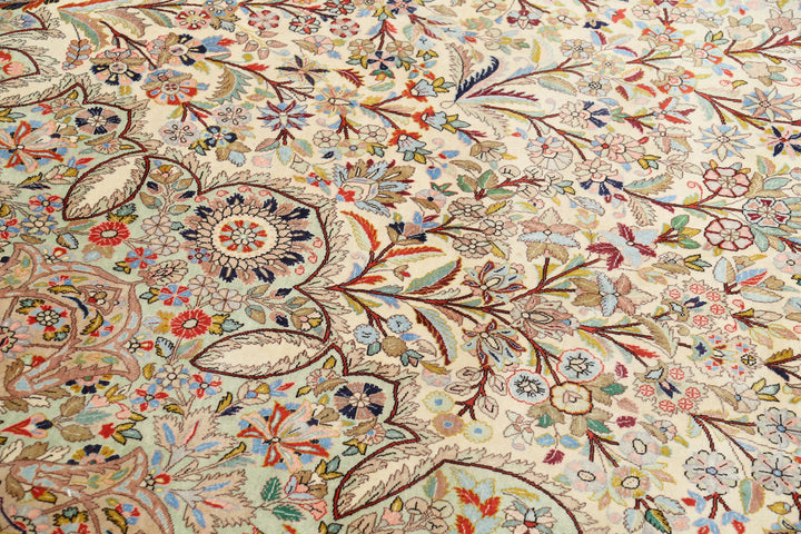Hand Knotted Masterpiece Persian Tabriz Fine Wool & Silk Rug 12' 10" x 19' 6" - No. AT27948
