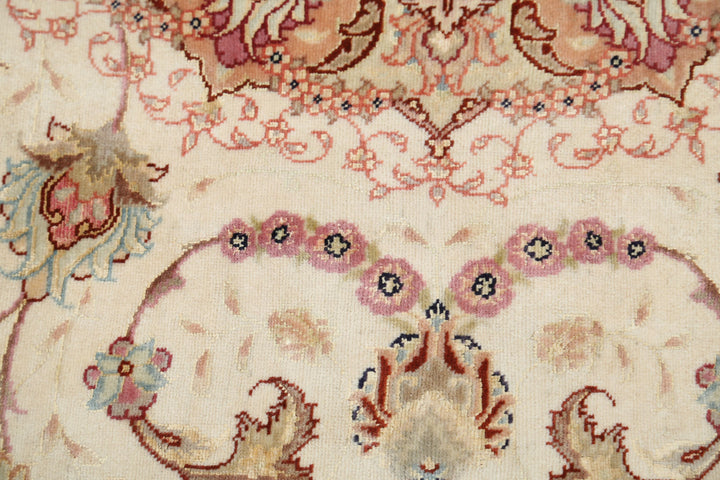 Hand Knotted Masterpiece Persian Tabriz Fine Wool & Silk Rug 5' 0" x 6' 8" - No. AT34741