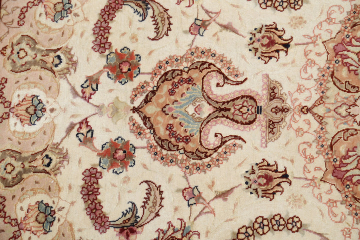 Hand Knotted Masterpiece Persian Tabriz Fine Wool & Silk Rug 5' 0" x 6' 8" - No. AT34741