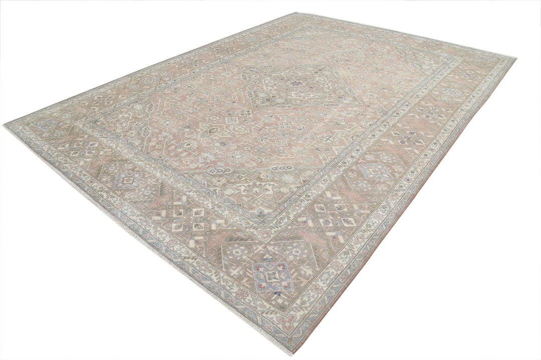 Hand Knotted Vintage Persian Tabriz Wool Rug 9' 4" x 13' 0" - No. AT46519