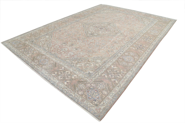 Hand Knotted Vintage Persian Tabriz Wool Rug 9' 4" x 13' 0" - No. AT46519