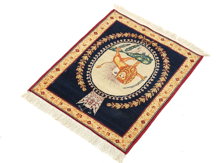 Hand Knotted Masterpiece Persian Tabriz Fine Wool Rug 1' 6" x 1' 9" - No. AT90130