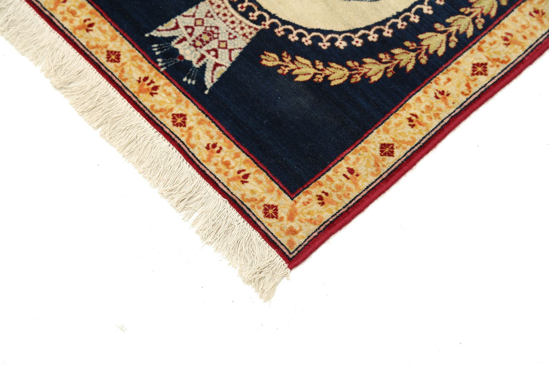 Hand Knotted Masterpiece Persian Tabriz Fine Wool Rug 1' 6" x 1' 9" - No. AT90130