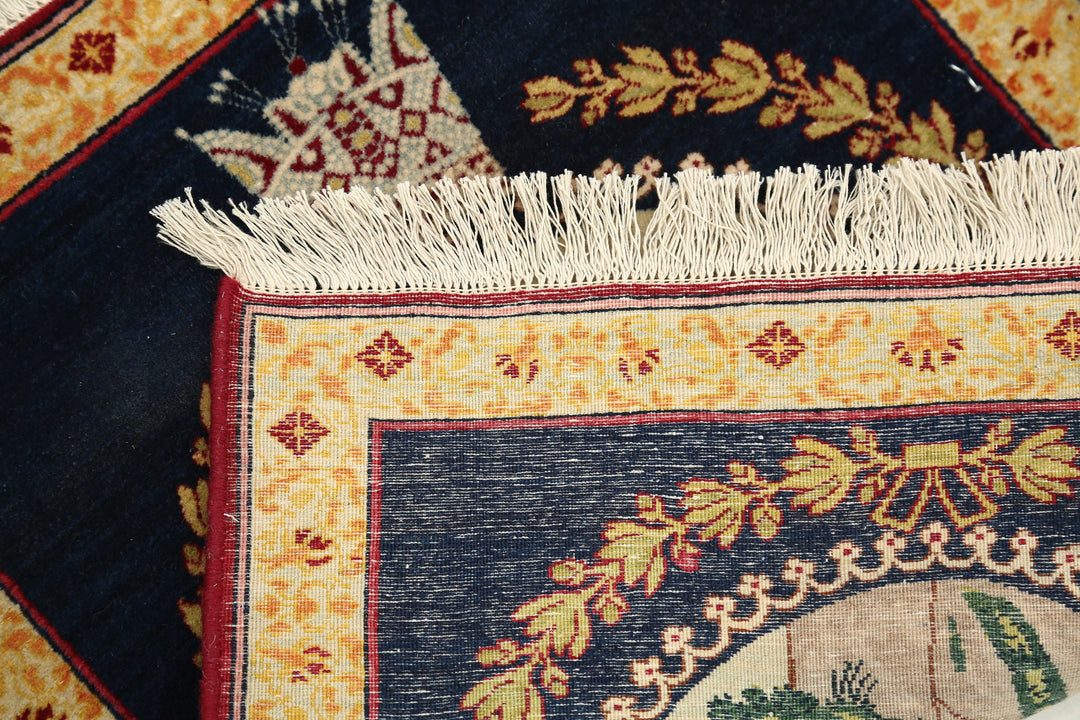 Hand Knotted Masterpiece Persian Tabriz Fine Wool Rug 1' 6" x 1' 9" - No. AT90130