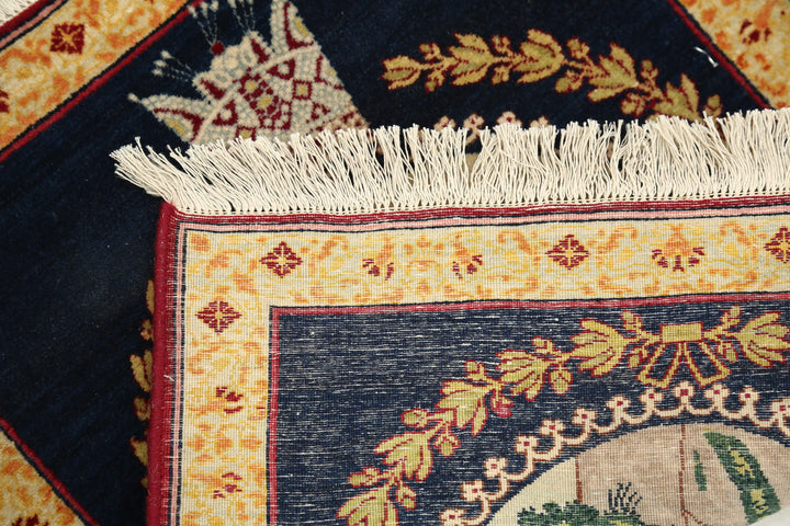 Hand Knotted Masterpiece Persian Tabriz Fine Wool Rug 1' 6" x 1' 9" - No. AT90130