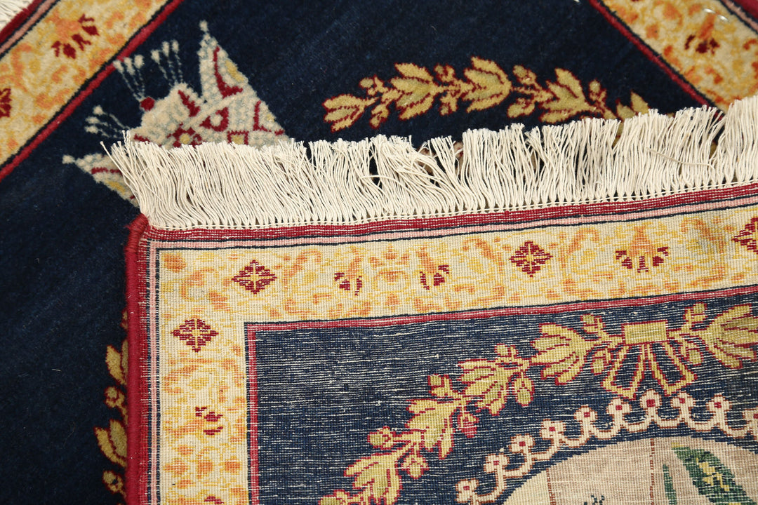 Hand Knotted Antique Masterpiece Persian Tabriz Fine Wool Rug 1' 5" x 1' 9" - No. AT32145