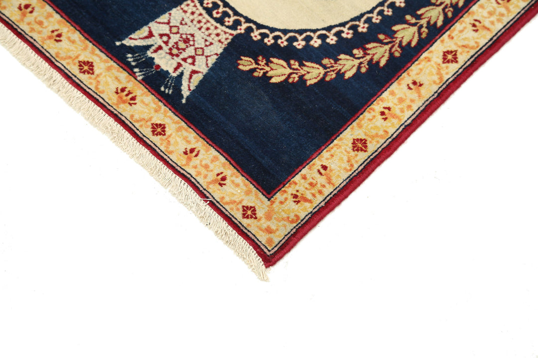 Hand Knotted Antique Masterpiece Persian Tabriz Fine Wool Rug 1' 5" x 1' 9" - No. AT19920