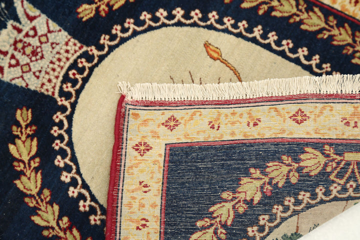 Hand Knotted Antique Masterpiece Persian Tabriz Fine Wool Rug 1' 5" x 1' 9" - No. AT19920