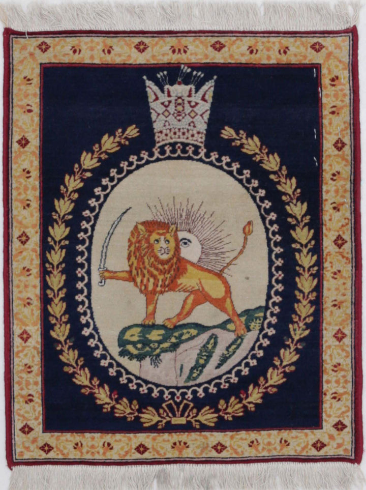 Hand Knotted Antique Masterpiece Persian Tabriz Fine Wool Rug 1' 5" x 1' 9" - No. AT19920