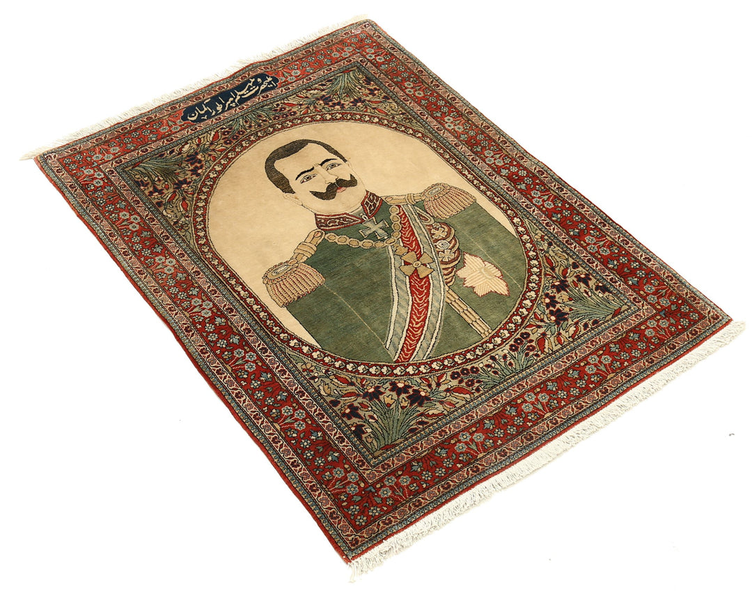 Hand Knotted Antique Masterpiece Persian Tabriz Fine Wool Rug 2' 5" x 3' 2" - No. AT77794