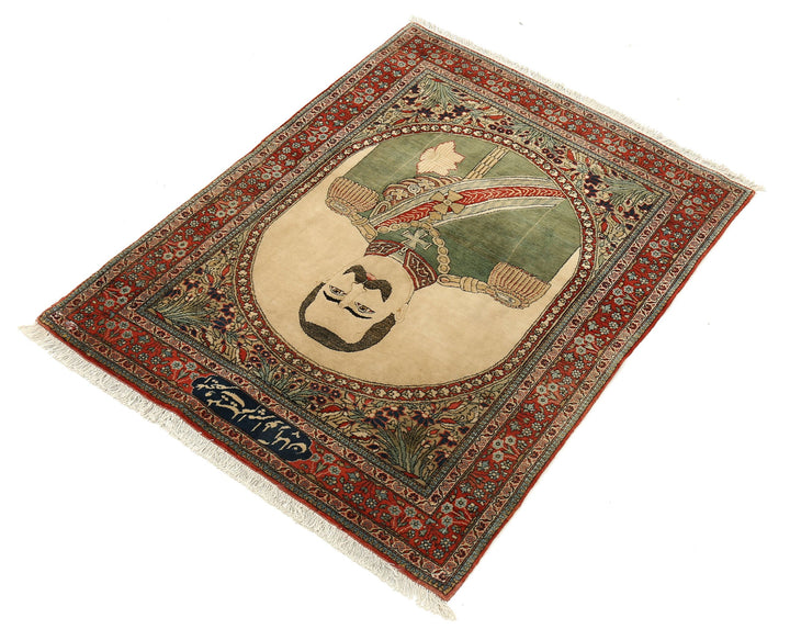 Hand Knotted Antique Masterpiece Persian Tabriz Fine Wool Rug 2' 5" x 3' 2" - No. AT77794