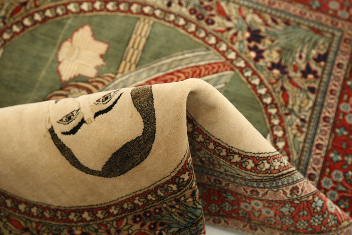 Hand Knotted Antique Masterpiece Persian Tabriz Fine Wool Rug 2' 5" x 3' 2" - No. AT77794