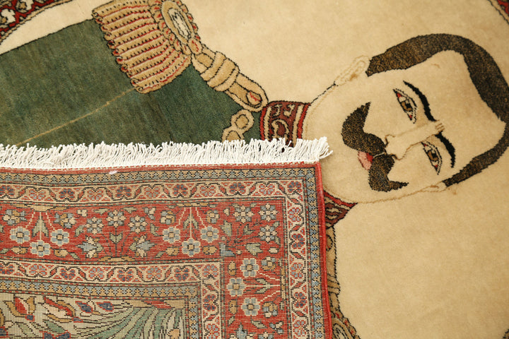 Hand Knotted Antique Masterpiece Persian Tabriz Fine Wool Rug 2' 5" x 3' 2" - No. AT77794