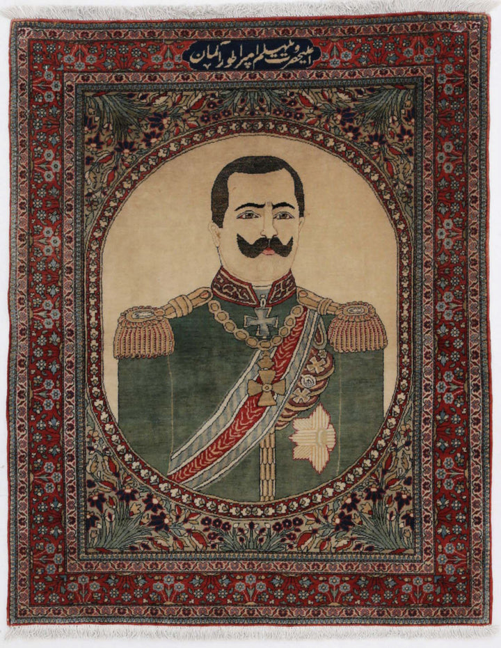 Hand Knotted Antique Masterpiece Persian Tabriz Fine Wool Rug 2' 5" x 3' 2" - No. AT77794