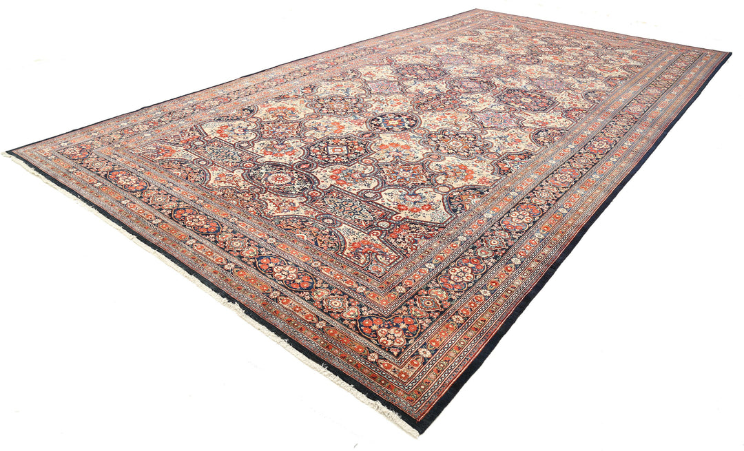 Hand Knotted Antique Masterpiece Persian Tabriz Fine Wool Rug 10' 10" x 20' 7" - No. AT88502