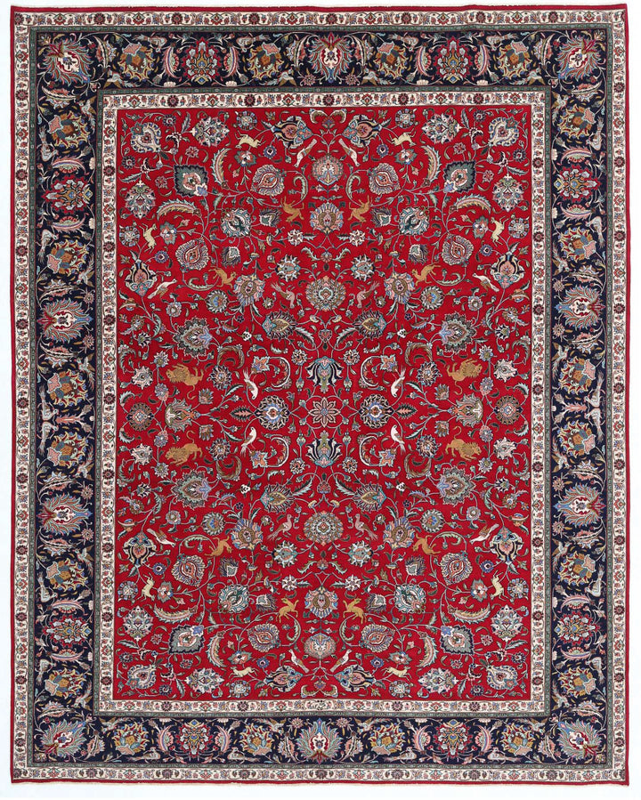 Hand Knotted Persian Tabriz Wool Rug 9' 9" x 12' 4" - No. AT26575