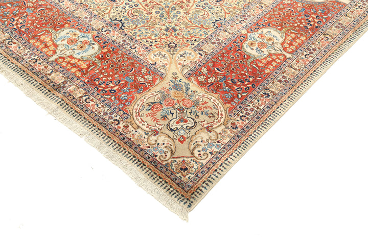 Hand Knotted Antique Masterpiece Persian Tabriz Fine Wool Rug 10' 4" x 13' 8" - No. AT61198
