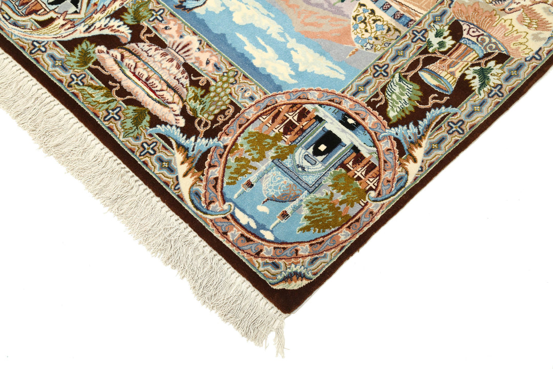 Hand Knotted Masterpiece Persian Tabriz Fine Wool Rug 5' 3" x 3' 11" - No. AT29502