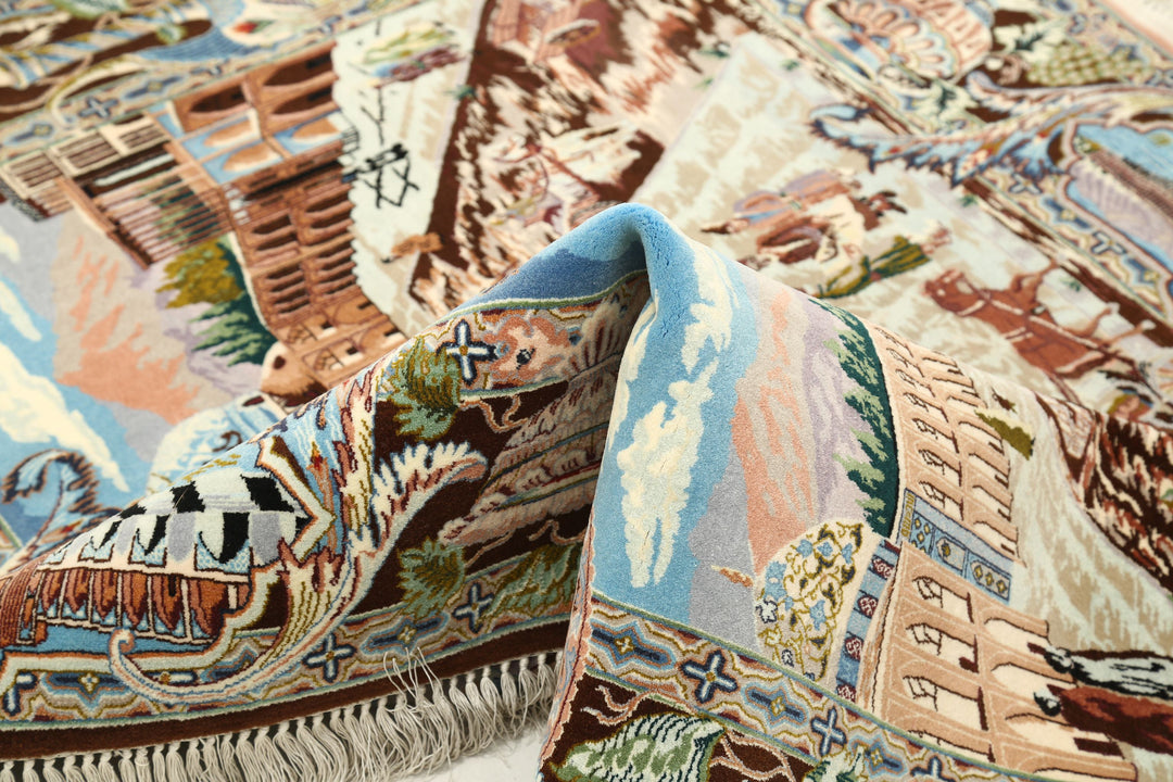 Hand Knotted Masterpiece Persian Tabriz Fine Wool Rug 5' 3" x 3' 11" - No. AT29502