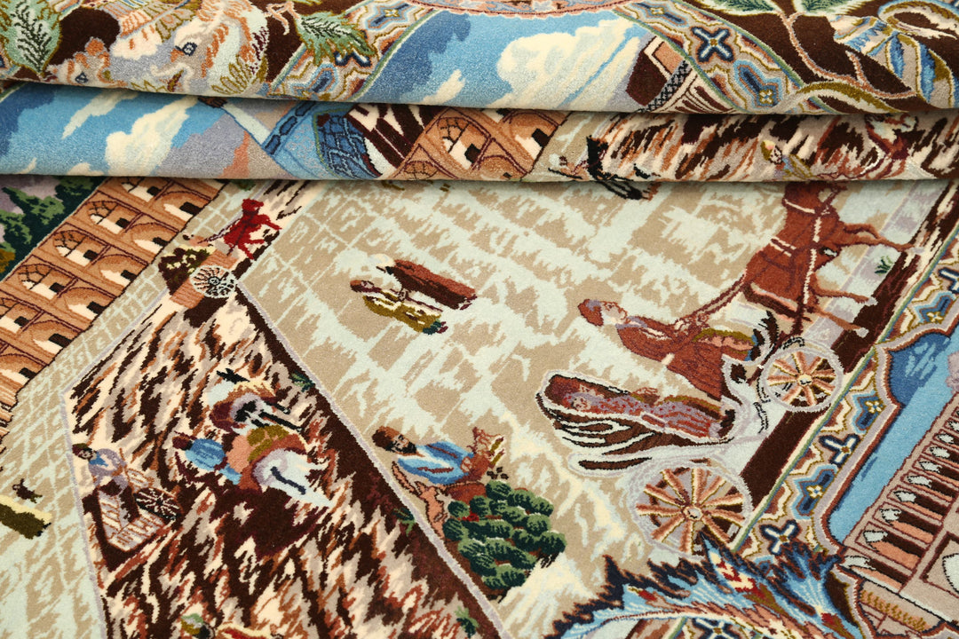 Hand Knotted Masterpiece Persian Tabriz Fine Wool Rug 5' 3" x 3' 11" - No. AT29502