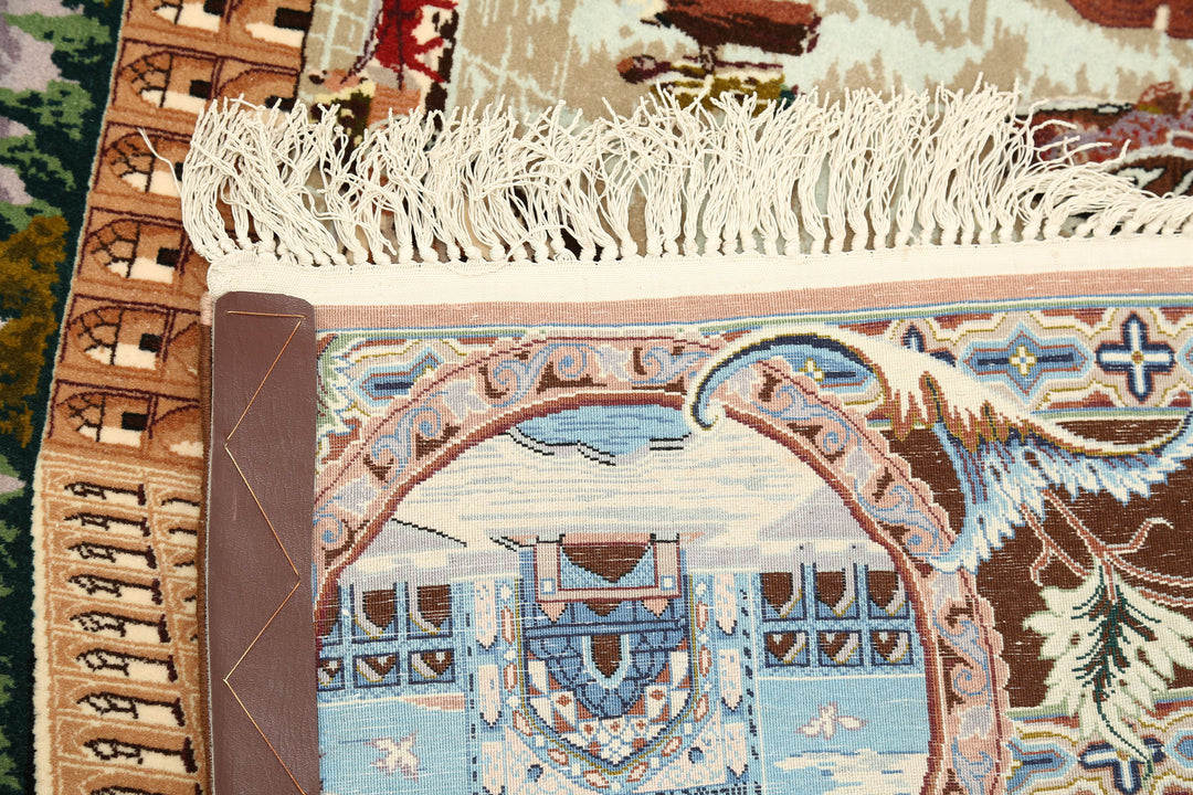 Hand Knotted Masterpiece Persian Tabriz Fine Wool Rug 5' 3" x 3' 11" - No. AT29502