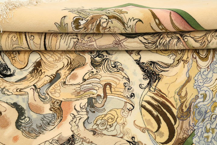 Hand Knotted Masterpiece Persian Tabriz Fine Wool Rug 6' 4" x 4' 7" - No. AT38057