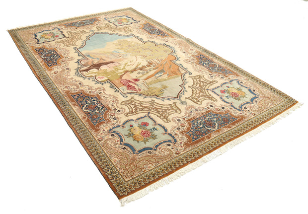 Hand Knotted Antique Masterpiece Persian Tabriz Wool Rug 5' 10" x 8' 9" - No. AT15394