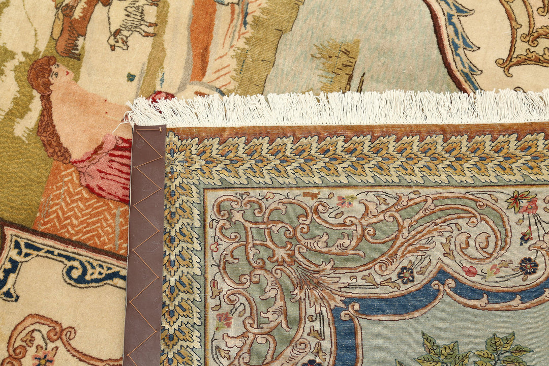 Hand Knotted Antique Masterpiece Persian Tabriz Wool Rug 5' 10" x 8' 9" - No. AT15394