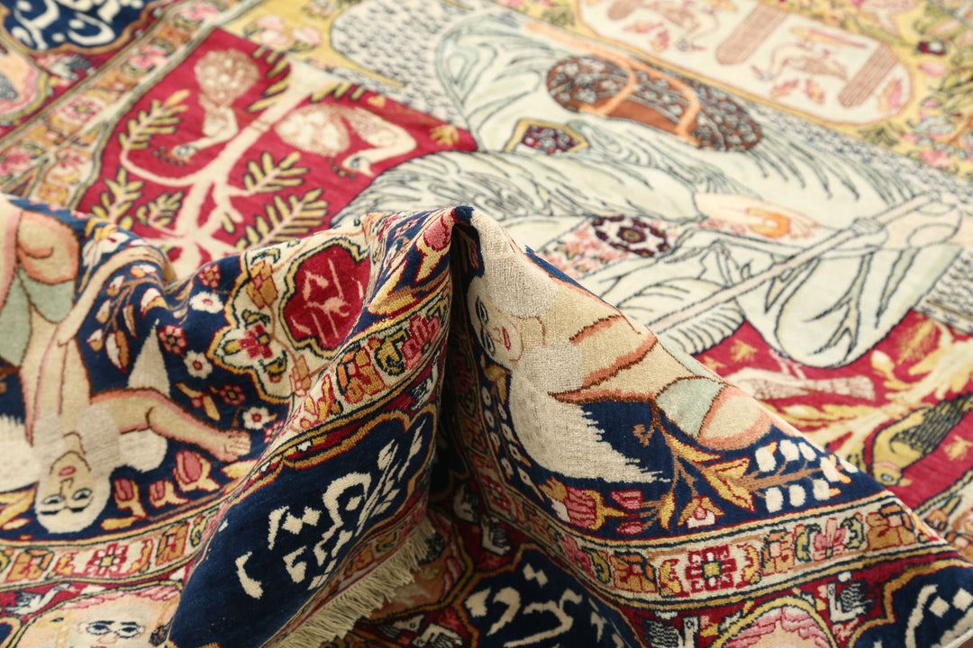 Hand Knotted Antique Masterpiece Persian Tabriz Fine Wool Rug 4' 4" x 6' 6" - No. AT15920