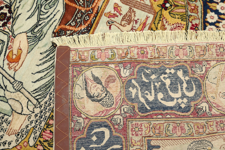 Hand Knotted Antique Masterpiece Persian Tabriz Fine Wool Rug 4' 4" x 6' 6" - No. AT15920