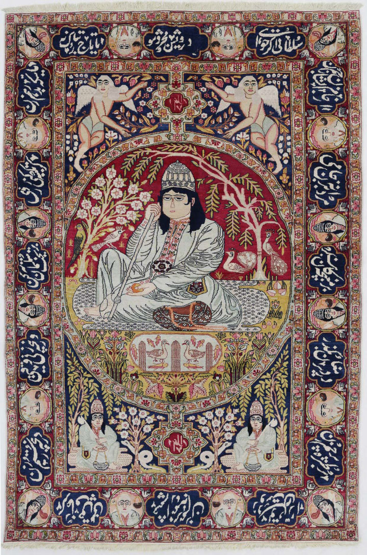 Hand Knotted Antique Masterpiece Persian Tabriz Fine Wool Rug 4' 4" x 6' 6" - No. AT15920