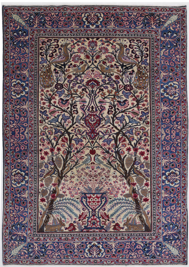 Hand Knotted Antique Masterpiece Persian Tabriz Fine Wool Rug 4' 2" x 6' 1" - No. AT31004
