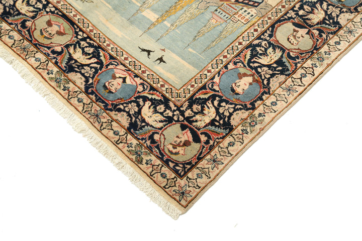 Hand Knotted Antique Masterpiece Persian Tabriz Fine Wool Rug 4' 8" x 6' 7" - No. AT25207