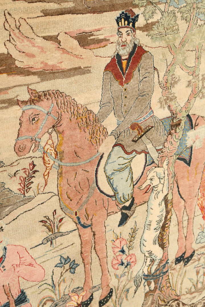 Hand Knotted Antique Masterpiece Persian Tabriz Fine Wool Rug 4' 8" x 6' 7" - No. AT25207