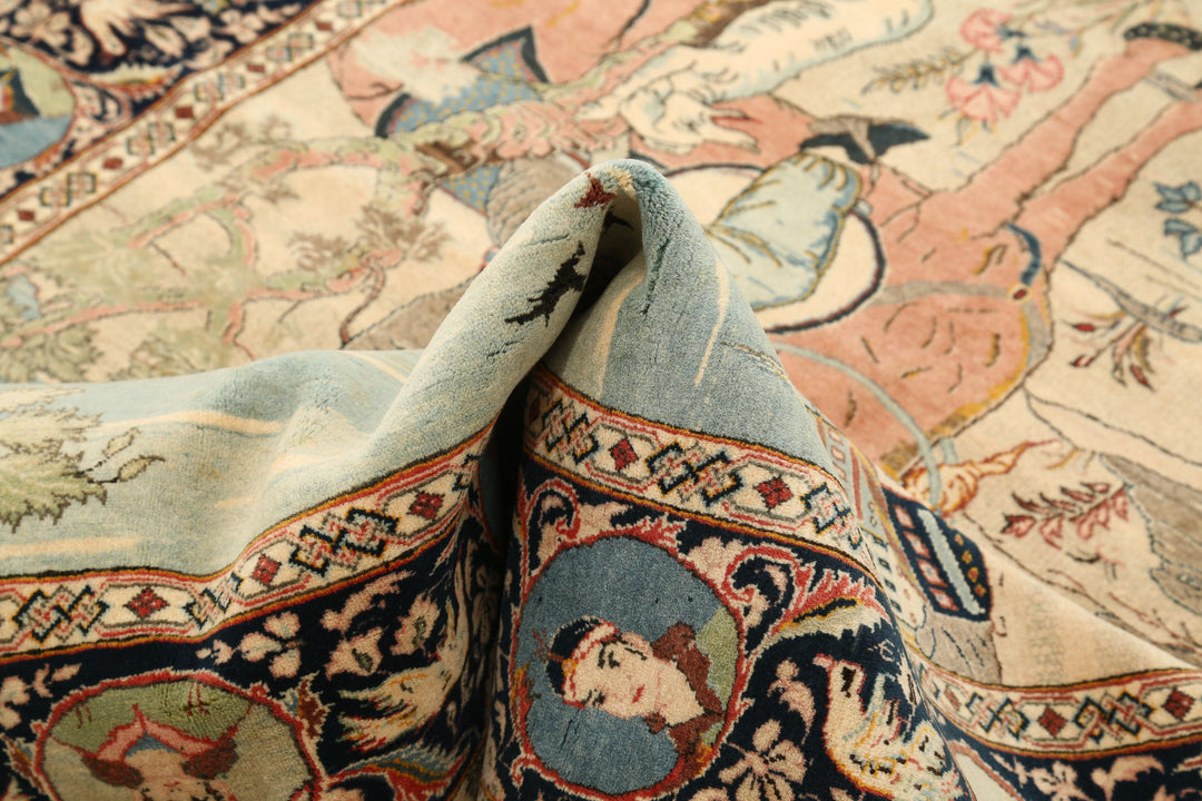 Hand Knotted Antique Masterpiece Persian Tabriz Fine Wool Rug 4' 8" x 6' 7" - No. AT25207