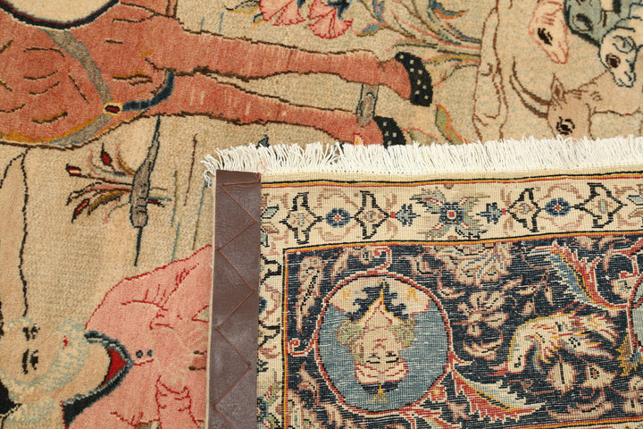 Hand Knotted Antique Masterpiece Persian Tabriz Fine Wool Rug 4' 8" x 6' 7" - No. AT25207