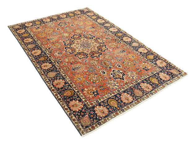 Hand Knotted Antique Masterpiece Persian Tabriz Fine Wool Rug 4' 6" x 6' 7" - No. AT16404