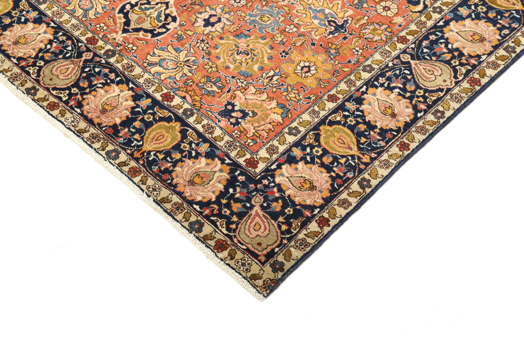 Hand Knotted Antique Masterpiece Persian Tabriz Fine Wool Rug 4' 6" x 6' 7" - No. AT16404
