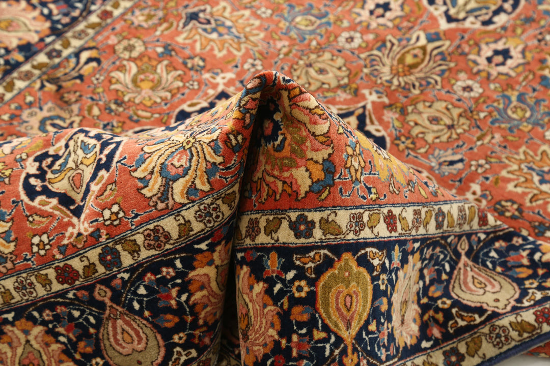 Hand Knotted Antique Masterpiece Persian Tabriz Fine Wool Rug 4' 6" x 6' 7" - No. AT16404