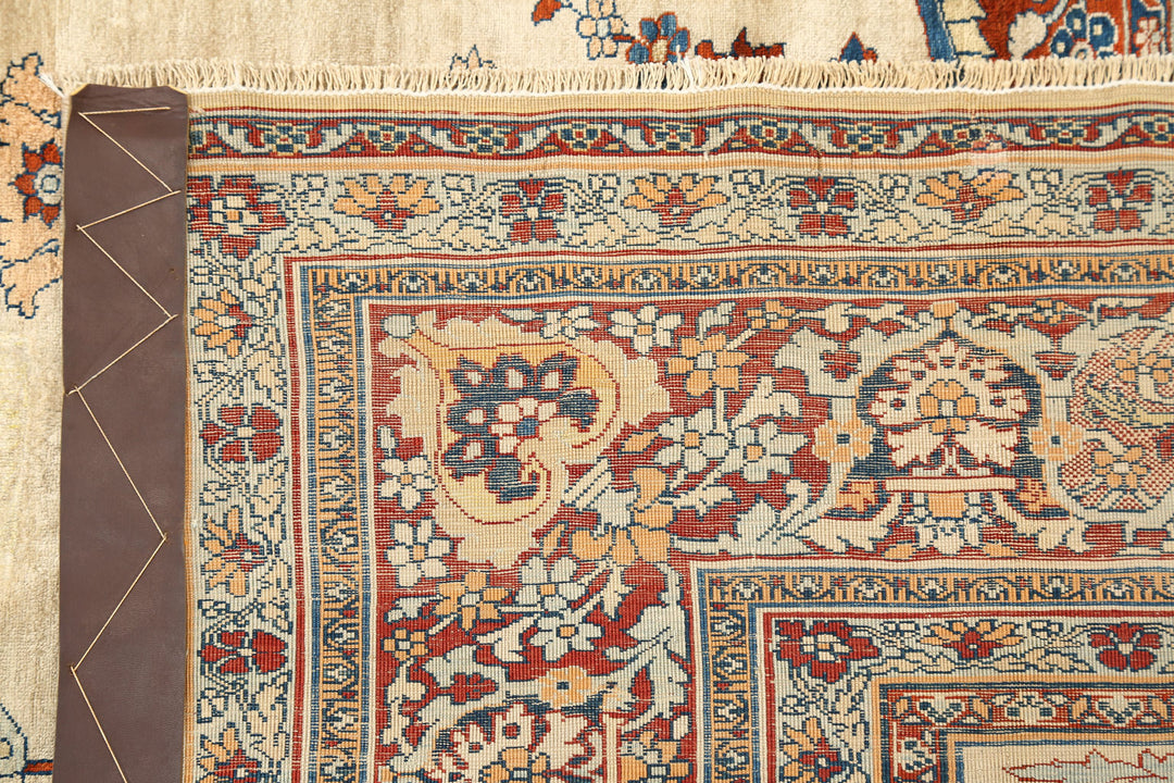 Hand Knotted Antique Masterpiece Persian Haji Jalili Silk Rug 4' 2" x 6' 5" - No. AT41338