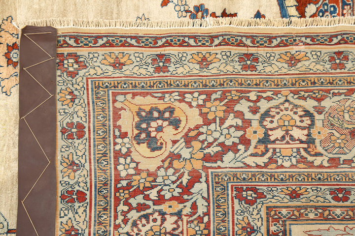 Hand Knotted Antique Masterpiece Persian Haji Jalili Silk Rug 4' 2" x 6' 5" - No. AT41338