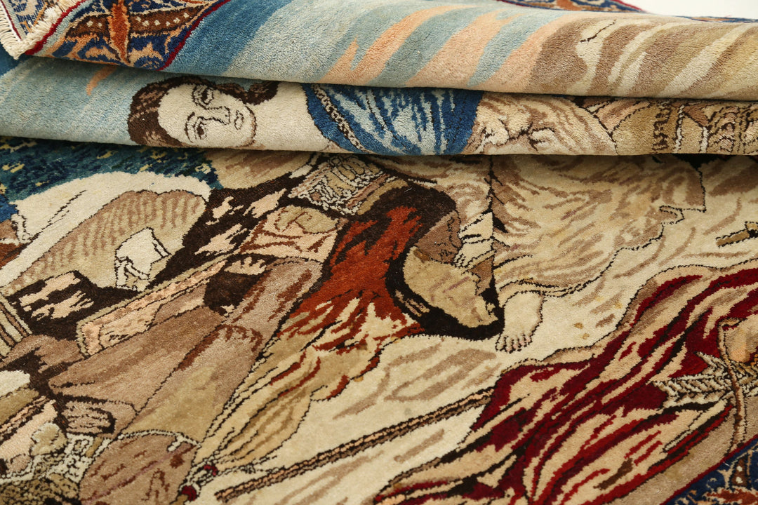 Hand Knotted Antique Masterpiece Persian Tabriz Fine Wool Rug 3' 8" x 2' 10" - No. AT73968