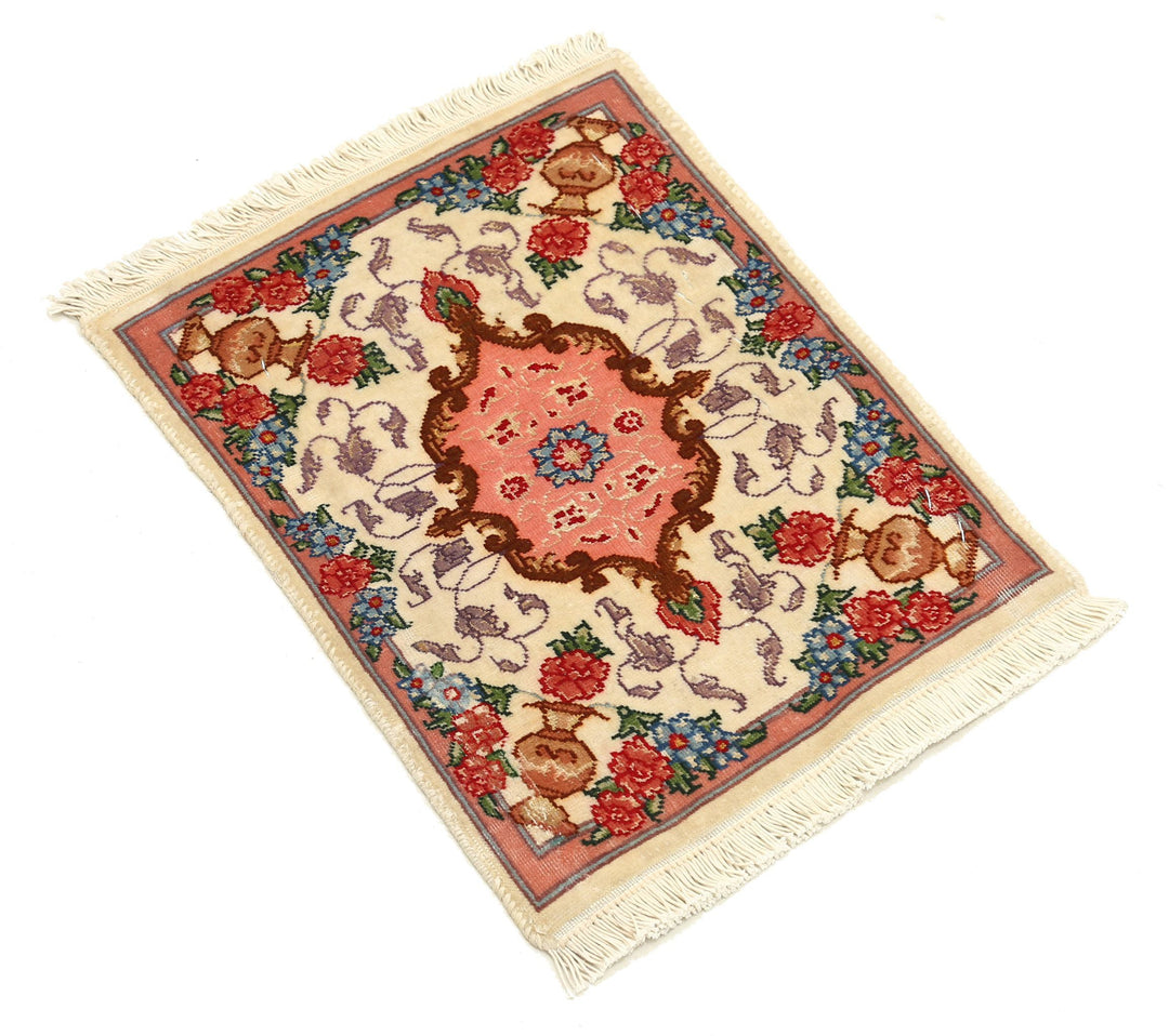 Hand Knotted Masterpiece Persian Tabriz Fine Wool Rug 0' 11" x 1' 3" - No. AT31255