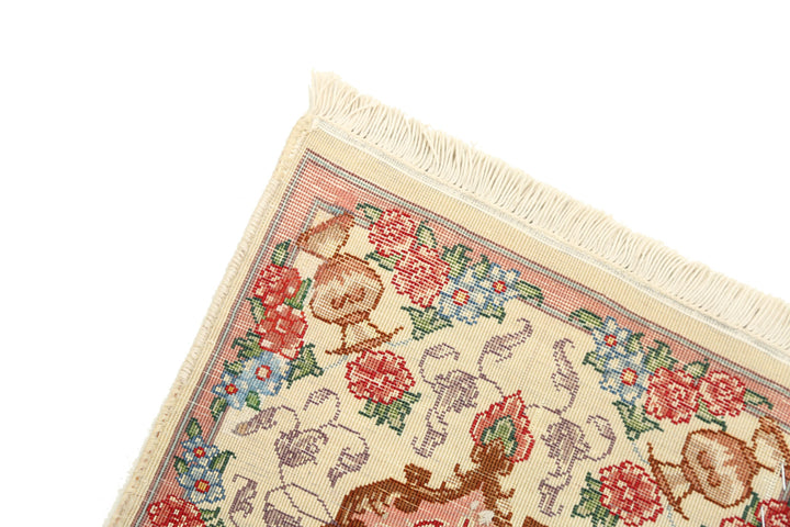 Hand Knotted Masterpiece Persian Tabriz Fine Wool Rug 0' 11" x 1' 3" - No. AT31255