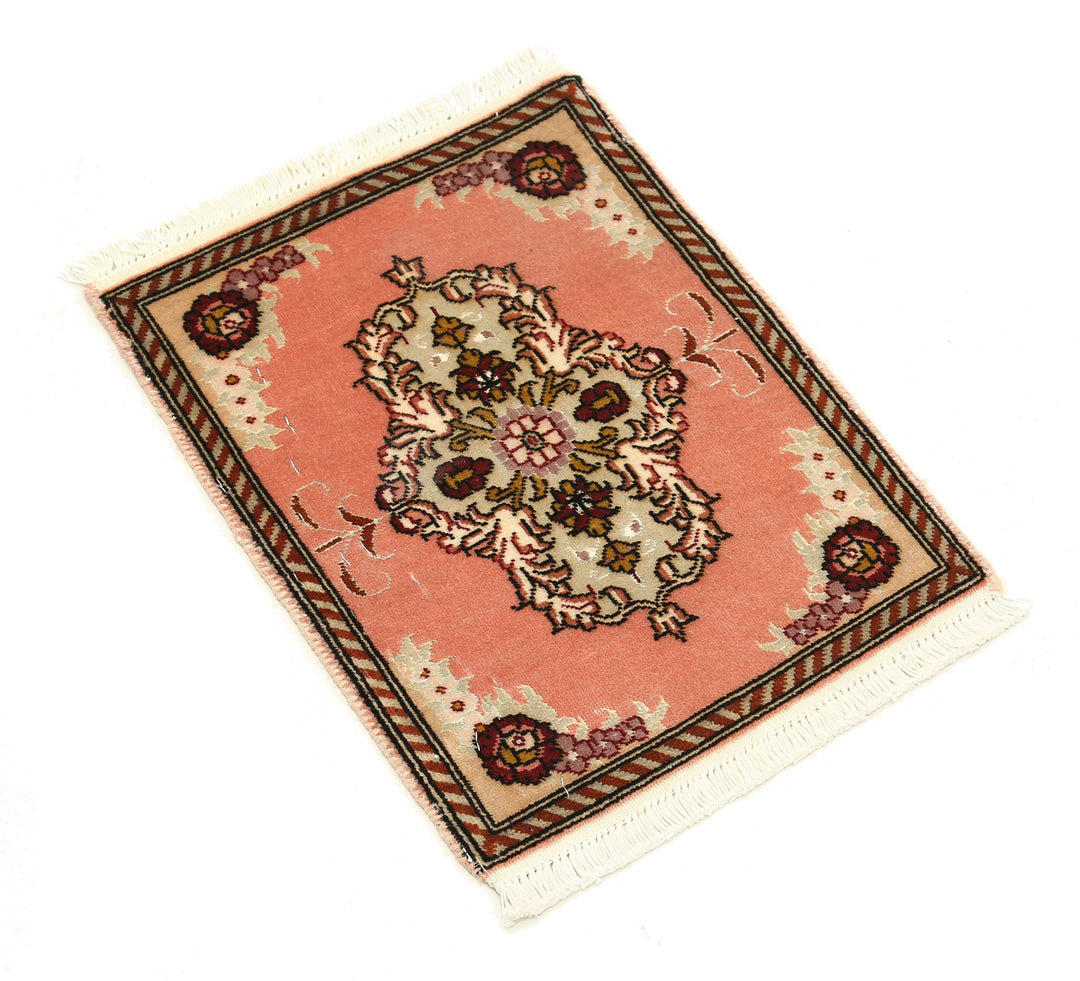 Hand Knotted Masterpiece Persian Tabriz Fine Wool Rug 1' 0" x 1' 4" - No. AT93395