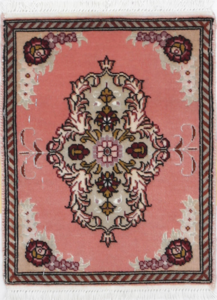 Hand Knotted Masterpiece Persian Tabriz Fine Wool Rug 1' 0" x 1' 4" - No. AT93395