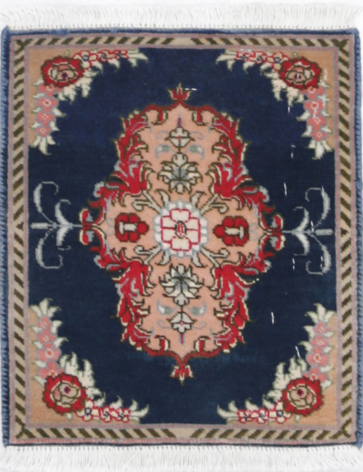 Hand Knotted Masterpiece Persian Tabriz Fine Wool Rug 1' 1" x 1' 3" - No. AT96052